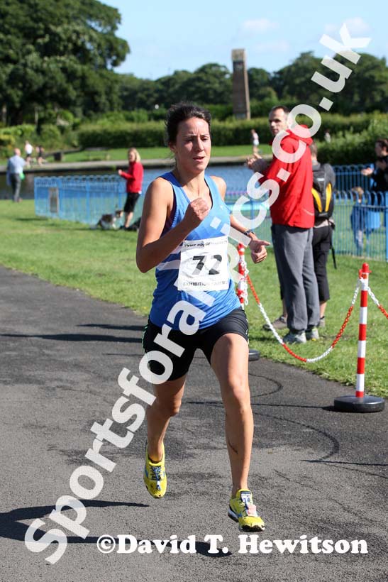 Emma Holt (Morpeth0 2nd in the Tyne Bridge Harriers Exhibition Park 5k, Newcastle.